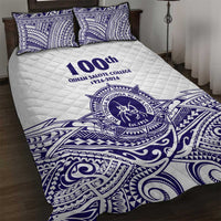 Tonga Queen Salote College 100th Years Quilt Bed Set White Tonga Kupesi Uniquely Pacific Art LT9 White - Polynesian Pride