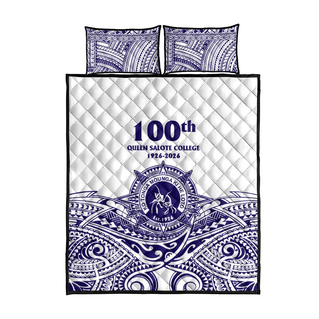 Tonga Queen Salote College 100th Years Quilt Bed Set White Tonga Kupesi Uniquely Pacific Art LT9 - Polynesian Pride
