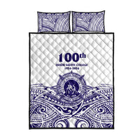 Tonga Queen Salote College 100th Years Quilt Bed Set White Tonga Kupesi Uniquely Pacific Art LT9 - Polynesian Pride