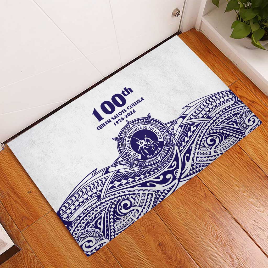 Tonga Queen Salote College 100th Years Rubber Doormat White Tonga Kupesi Uniquely Pacific Art LT9 - Polynesian Pride