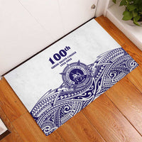 Tonga Queen Salote College 100th Years Rubber Doormat White Tonga Kupesi Uniquely Pacific Art LT9 - Polynesian Pride