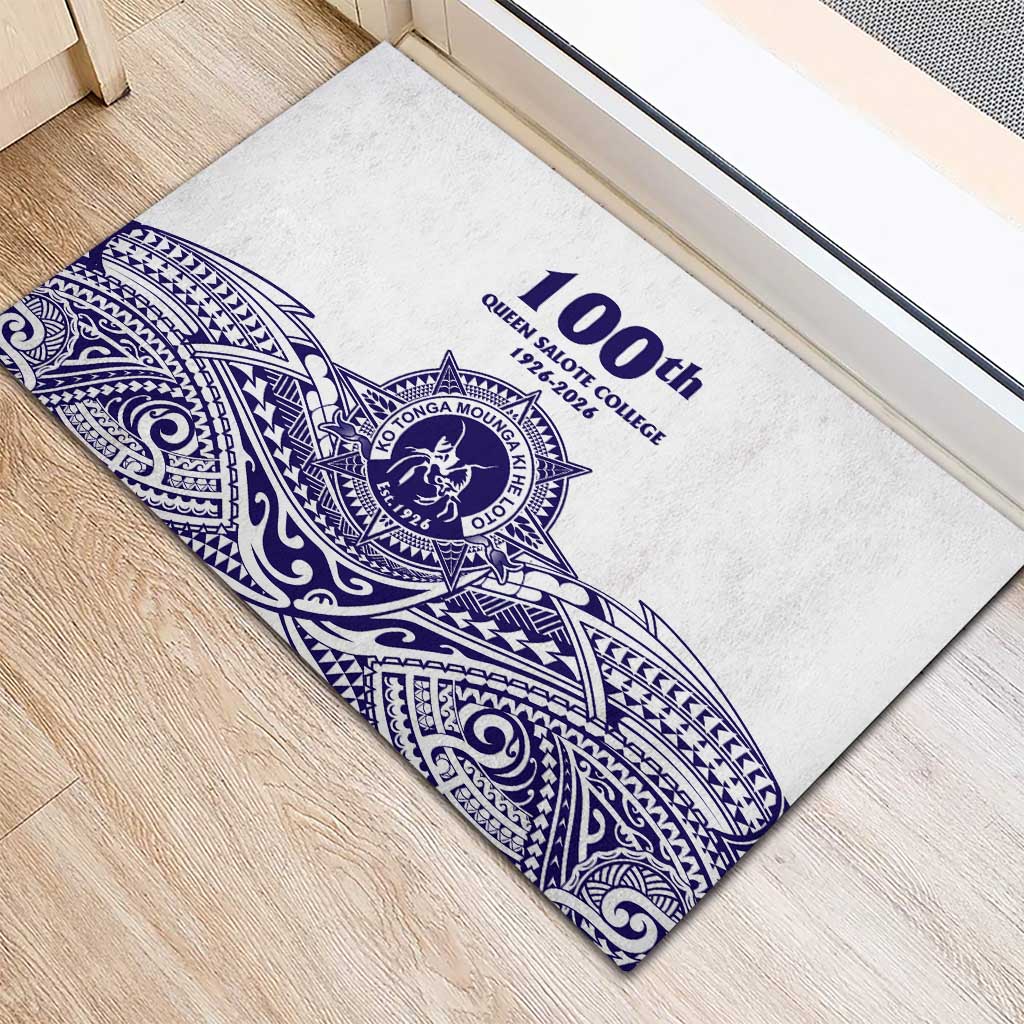 Tonga Queen Salote College 100th Years Rubber Doormat White Tonga Kupesi Uniquely Pacific Art LT9 - Polynesian Pride