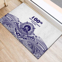 Tonga Queen Salote College 100th Years Rubber Doormat White Tonga Kupesi Uniquely Pacific Art LT9 - Polynesian Pride