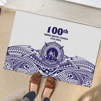 Tonga Queen Salote College 100th Years Rubber Doormat White Tonga Kupesi Uniquely Pacific Art LT9 - Polynesian Pride