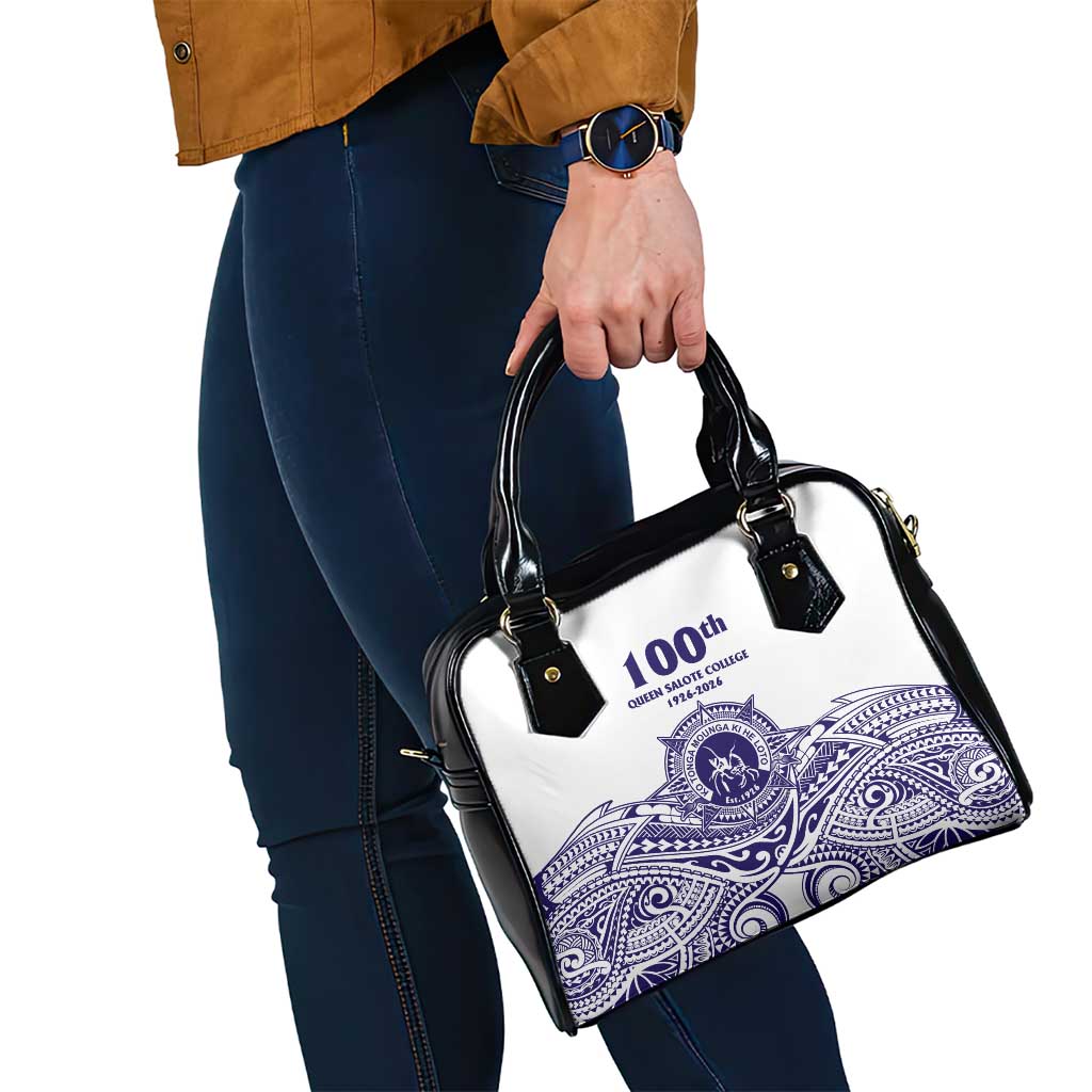 Tonga Queen Salote College 100th Years Shoulder Handbag White Tonga Kupesi Uniquely Pacific Art LT9 - Polynesian Pride