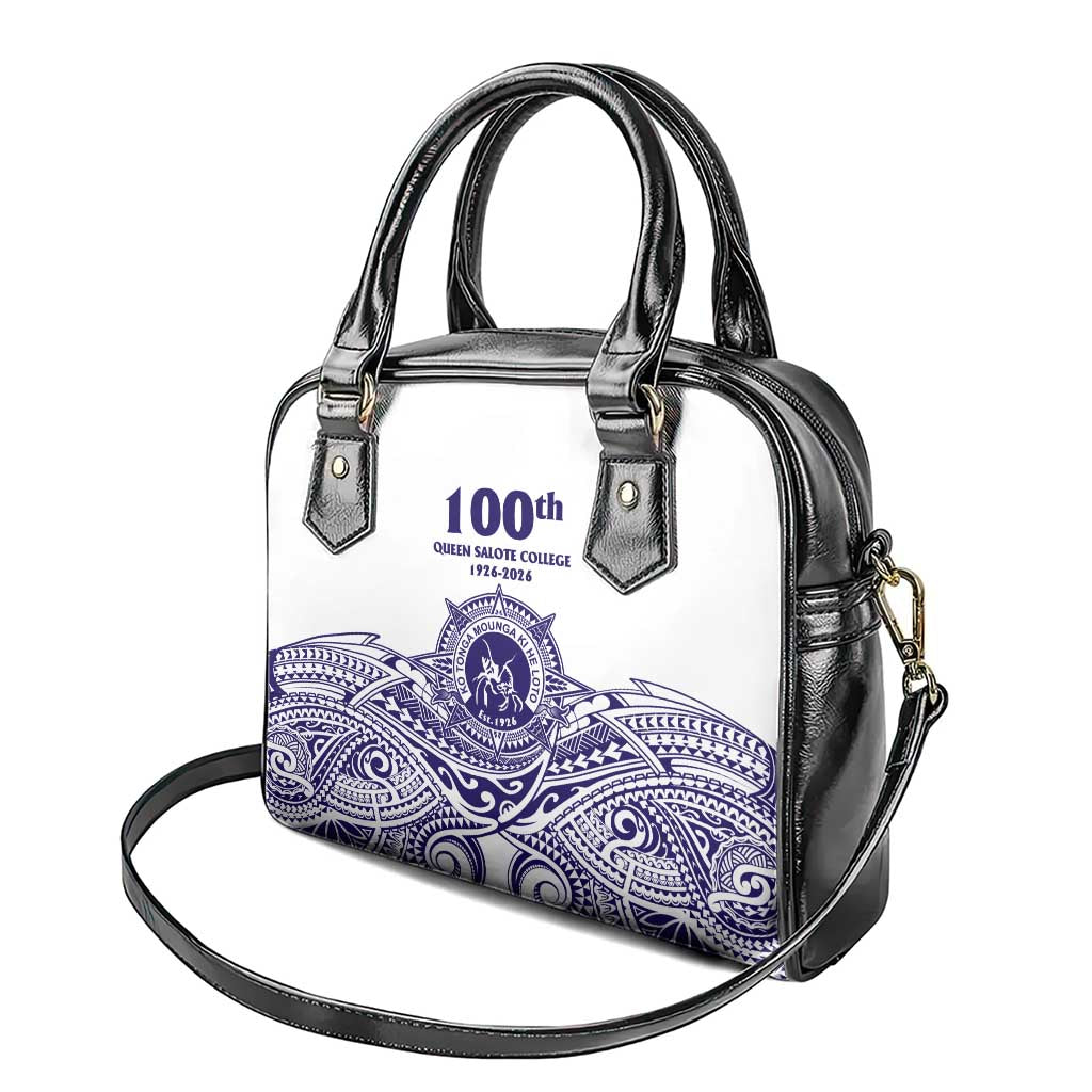 Tonga Queen Salote College 100th Years Shoulder Handbag White Tonga Kupesi Uniquely Pacific Art LT9 - Polynesian Pride