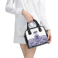 Tonga Queen Salote College 100th Years Shoulder Handbag White Tonga Kupesi Uniquely Pacific Art LT9 - Polynesian Pride