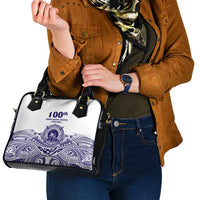 Tonga Queen Salote College 100th Years Shoulder Handbag White Tonga Kupesi Uniquely Pacific Art LT9 - Polynesian Pride