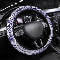 Tonga Queen Salote College 100th Years Steering Wheel Cover White Tonga Kupesi Uniquely Pacific Art LT9 Universal Fit White - Polynesian Pride