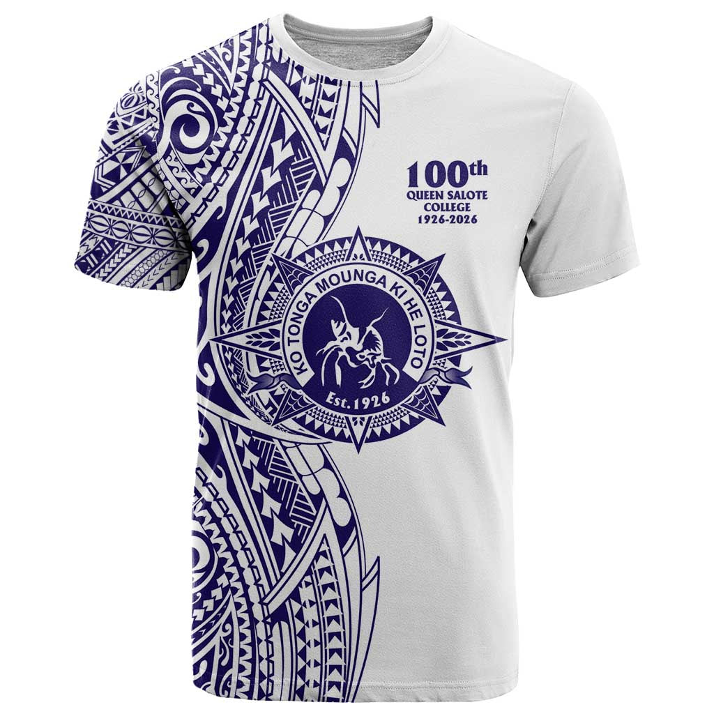 Tonga Queen Salote College 100th Years T Shirt White Tonga Kupesi Uniquely Pacific Art LT9 White - Polynesian Pride