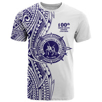 Tonga Queen Salote College 100th Years T Shirt White Tonga Kupesi Uniquely Pacific Art LT9 White - Polynesian Pride