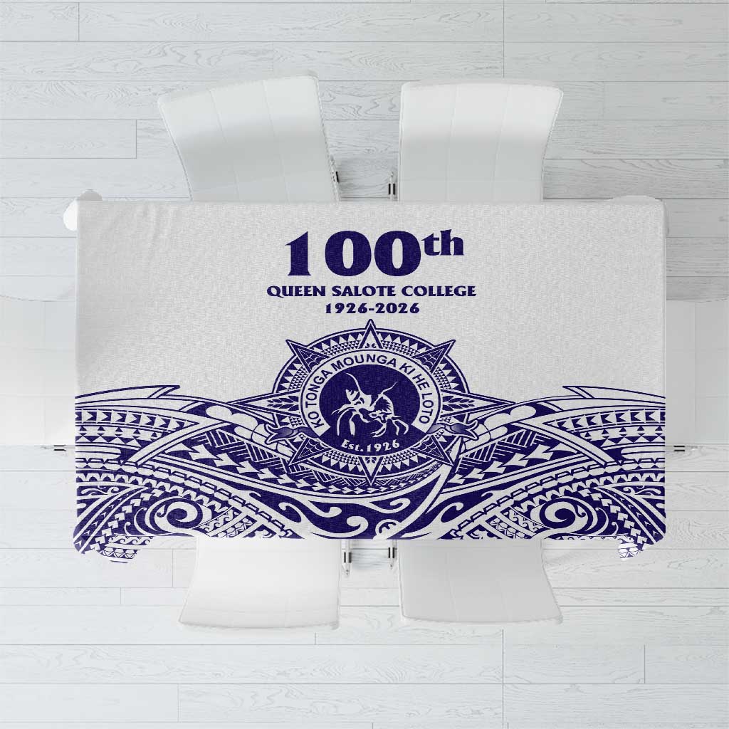 Tonga Queen Salote College 100th Years Tablecloth White Tonga Kupesi Uniquely Pacific Art LT9 White - Polynesian Pride
