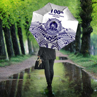 Tonga Queen Salote College 100th Years Umbrella White Tonga Kupesi Uniquely Pacific Art LT9 - Polynesian Pride