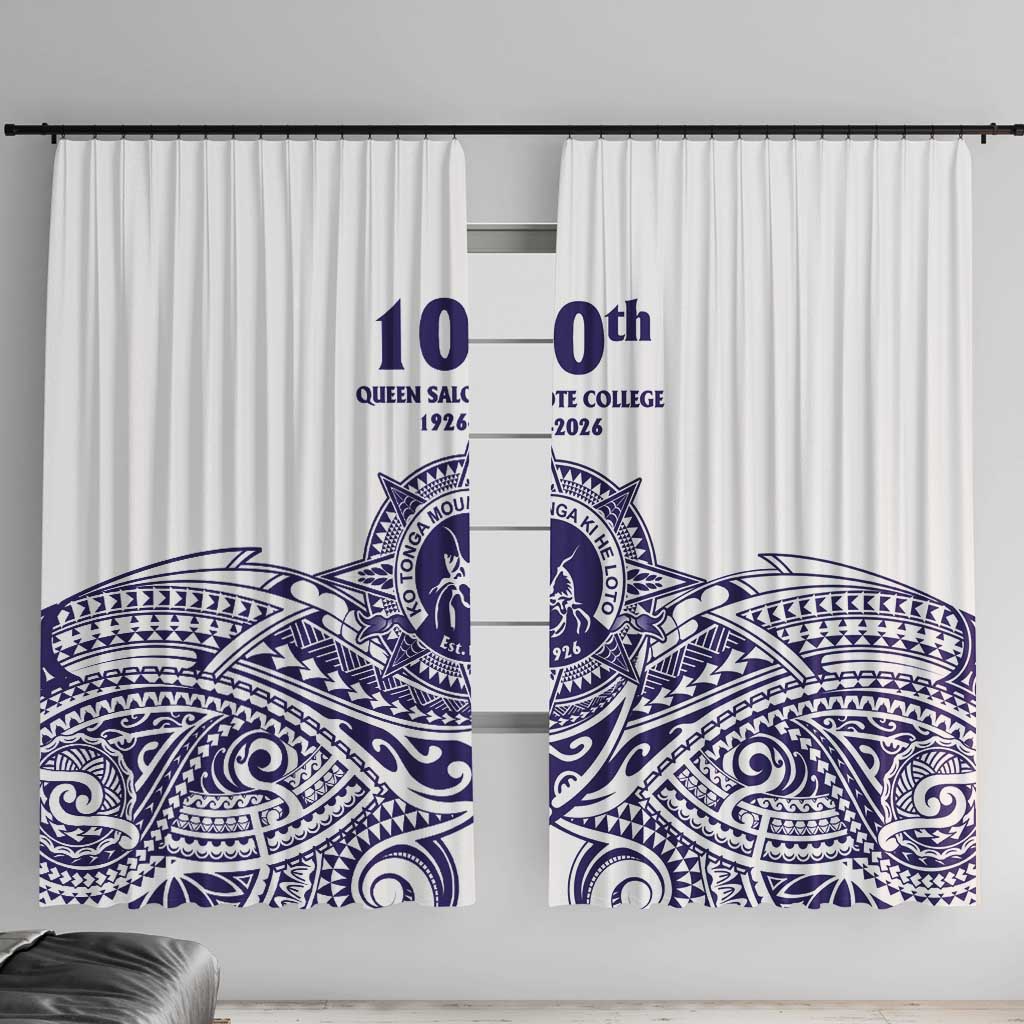 Tonga Queen Salote College 100th Years Window Curtain White Tonga Kupesi Uniquely Pacific Art LT9 With Hooks White - Polynesian Pride