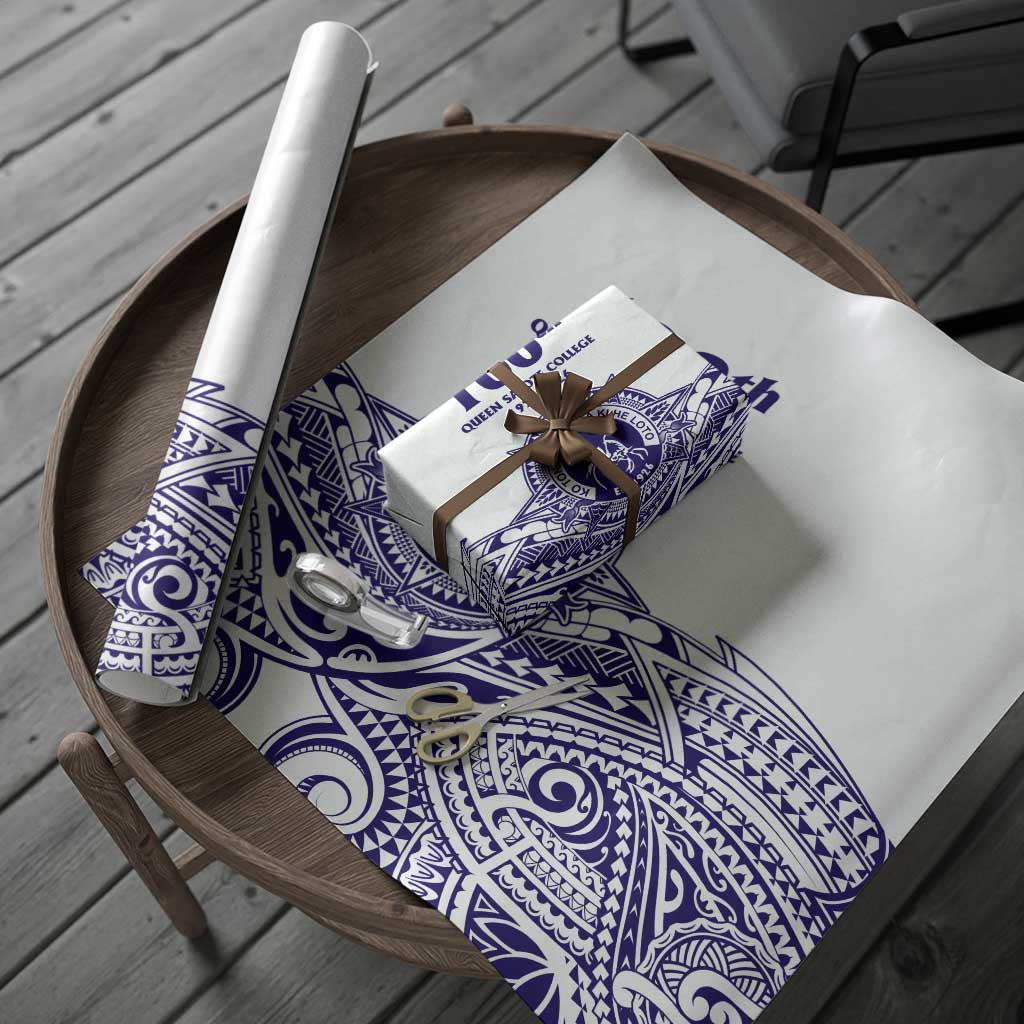 Tonga Queen Salote College 100th Years Wrapping Paper White Tonga Kupesi Uniquely Pacific Art LT9 - Polynesian Pride
