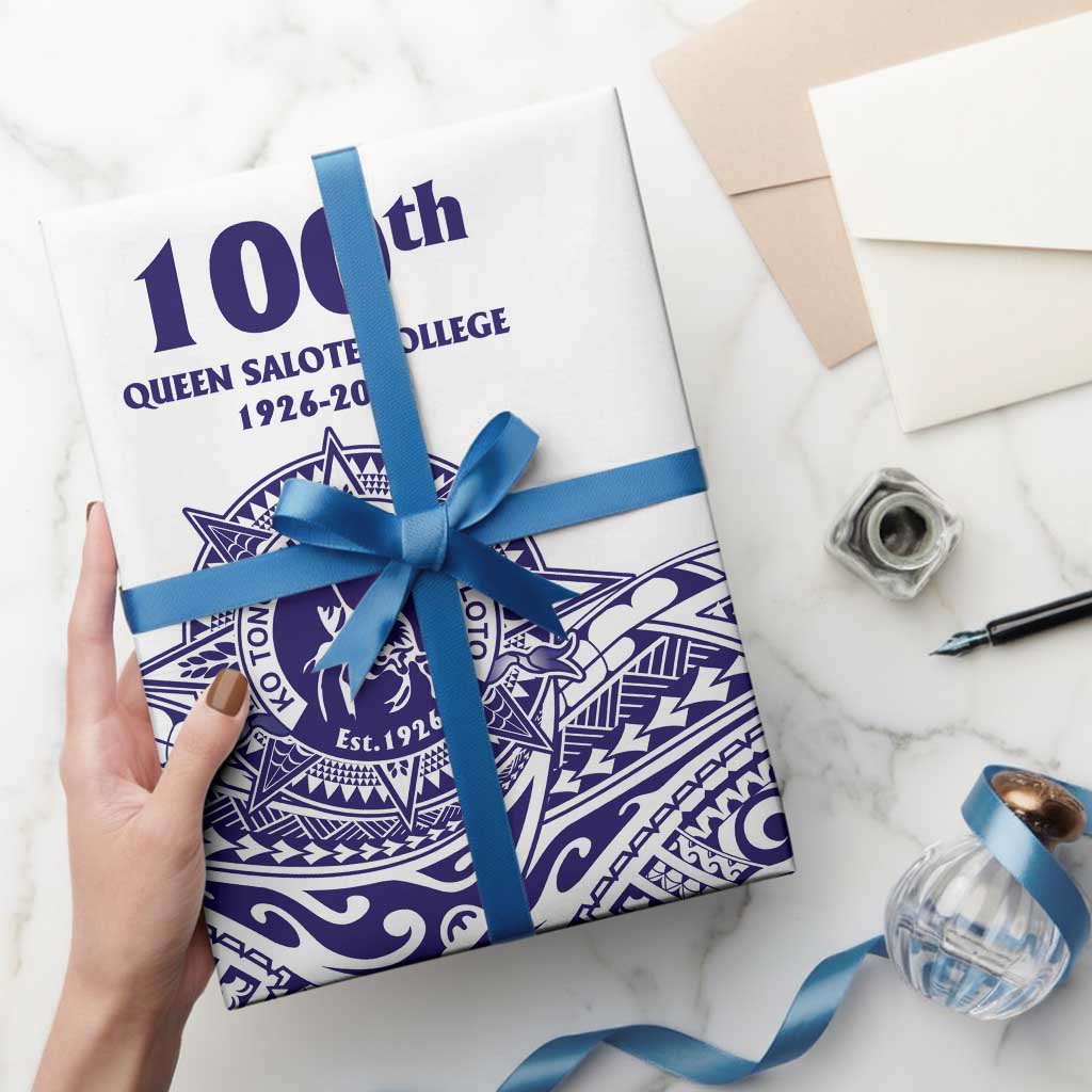 Tonga Queen Salote College 100th Years Wrapping Paper White Tonga Kupesi Uniquely Pacific Art LT9 - Polynesian Pride