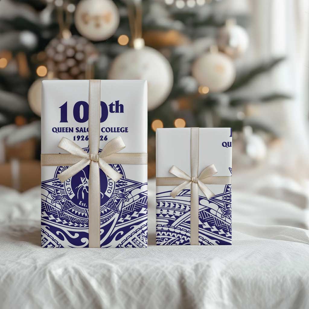 Tonga Queen Salote College 100th Years Wrapping Paper White Tonga Kupesi Uniquely Pacific Art LT9 - Polynesian Pride