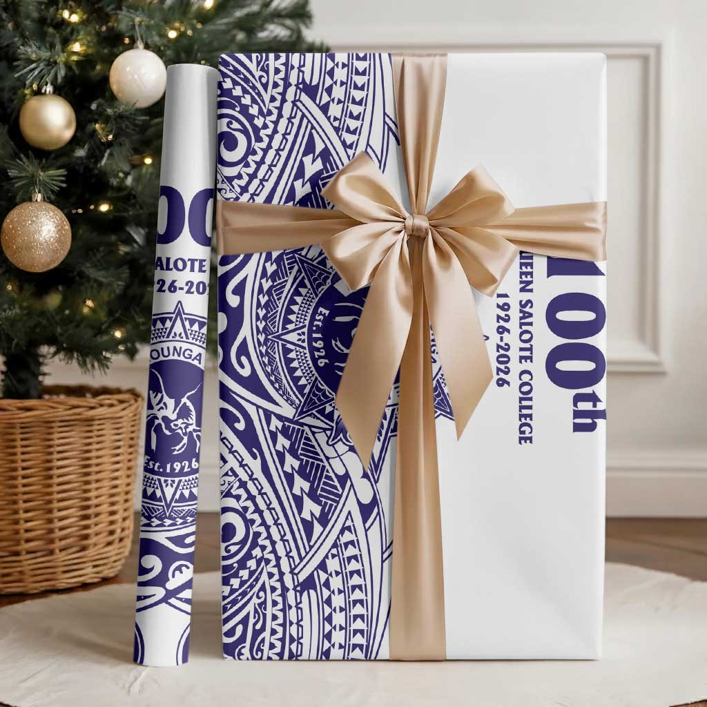 Tonga Queen Salote College 100th Years Wrapping Paper White Tonga Kupesi Uniquely Pacific Art LT9 - Polynesian Pride
