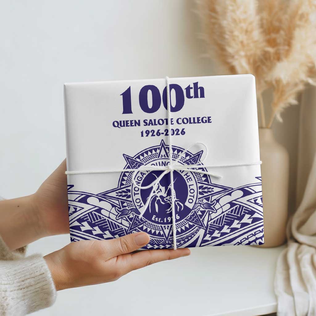 Tonga Queen Salote College 100th Years Wrapping Paper White Tonga Kupesi Uniquely Pacific Art LT9 - Polynesian Pride