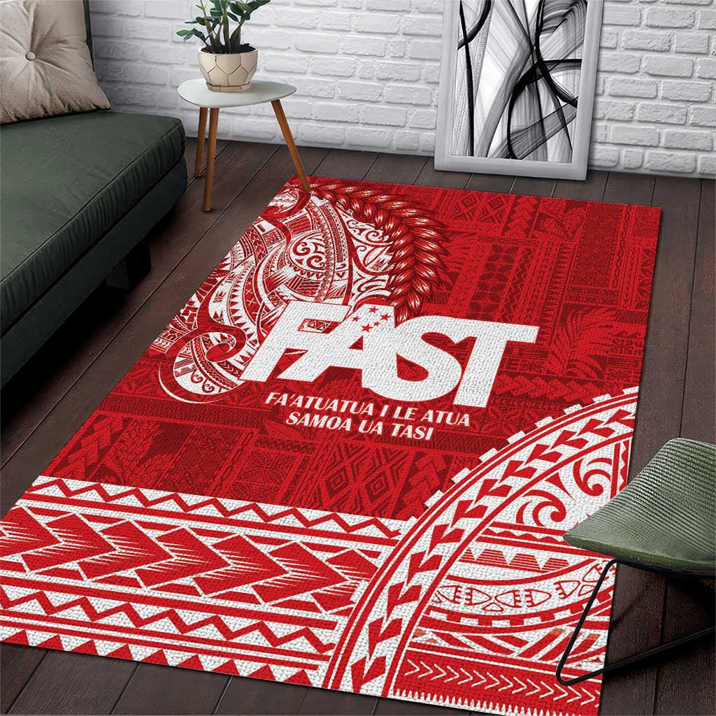 Samoa FAST Area Rug Samoan Motif Patterns LT9 Red - Polynesian Pride