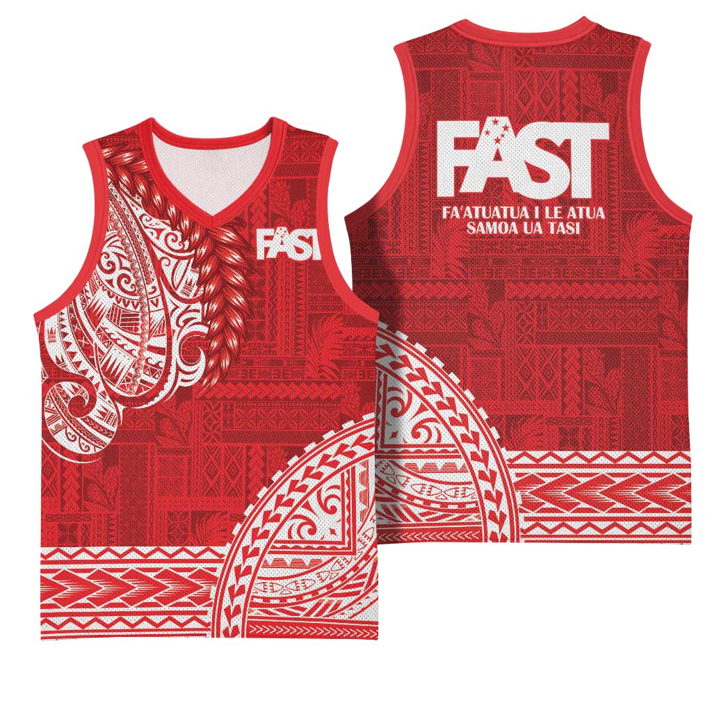 Samoa FAST Basketball Jersey Samoan Motif Patterns LT9 - Polynesian Pride