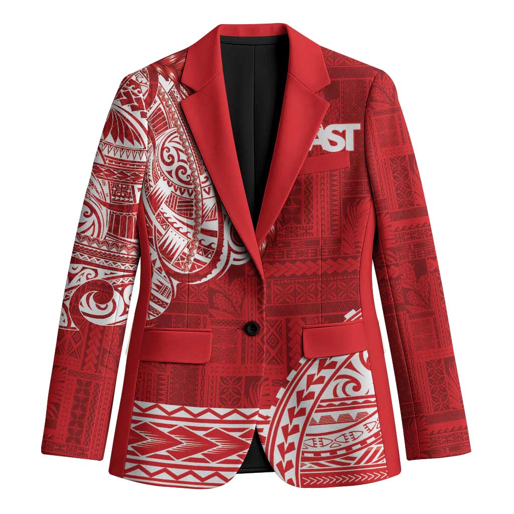 Samoa FAST Blazer Samoan Motif Patterns LT9 Unisex Red - Polynesian Pride