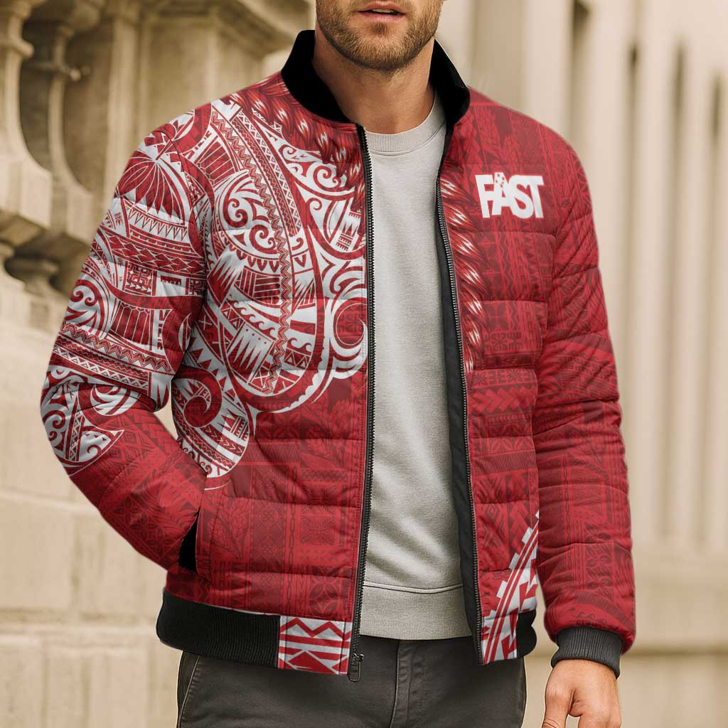 Samoa FAST Bomber Puffer Jacket Samoan Motif Patterns LT9 - Polynesian Pride