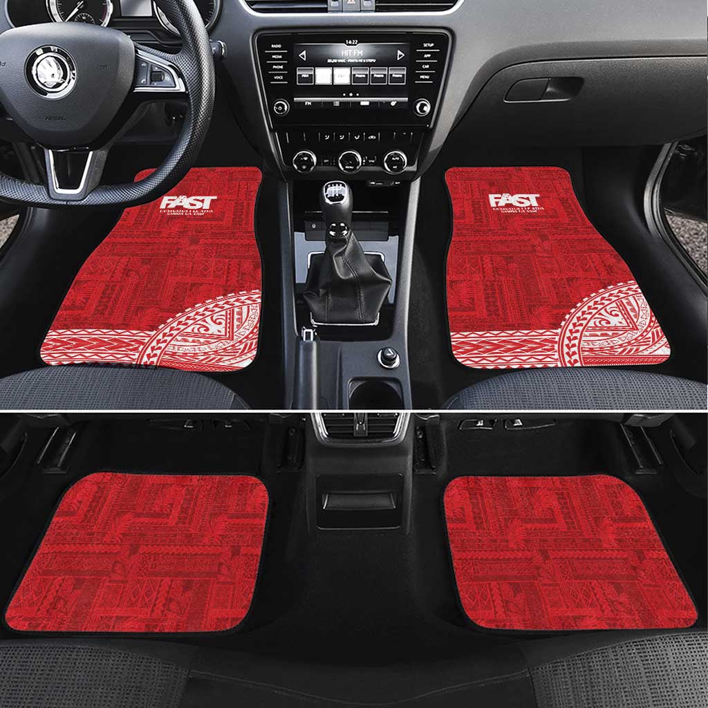 Samoa FAST Car Mats Samoan Motif Patterns LT9 Set 4pcs Red - Polynesian Pride