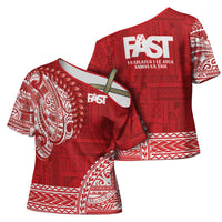 Samoa FAST Cross Shoulder Shirt Samoan Motif Patterns LT9 - Polynesian Pride