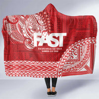 Samoa FAST Hooded Blanket Samoan Motif Patterns LT9 One Size Red - Polynesian Pride