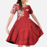 Samoa FAST Kid Short Sleeve Dress Samoan Motif Patterns LT9 KID Red - Polynesian Pride