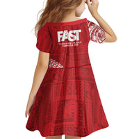 Samoa FAST Kid Short Sleeve Dress Samoan Motif Patterns LT9 - Polynesian Pride
