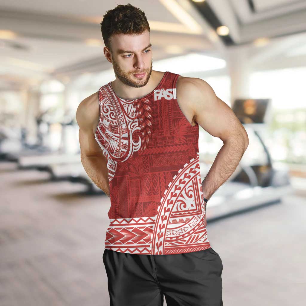 Samoa FAST Men Tank Top Samoan Motif Patterns LT9 Red - Polynesian Pride