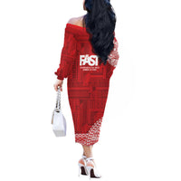 Samoa FAST Off The Shoulder Long Sleeve Dress Samoan Motif Patterns LT9 - Polynesian Pride