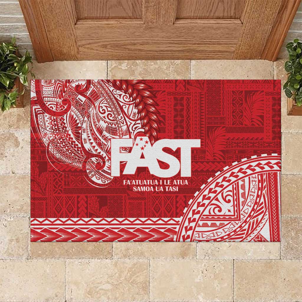 Samoa FAST Rubber Doormat Samoan Motif Patterns LT9 Red - Polynesian Pride