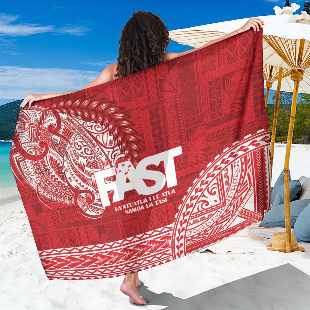 Samoa FAST Sarong Samoan Motif Patterns LT9 One Size 44 x 66 inches Red - Polynesian Pride