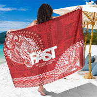 Samoa FAST Sarong Samoan Motif Patterns LT9 One Size 44 x 66 inches Red - Polynesian Pride