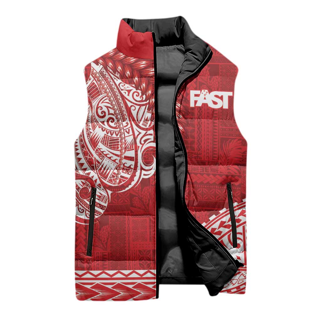 Samoa FAST Sleeveless Puffer Jacket Samoan Motif Patterns LT9 - Polynesian Pride