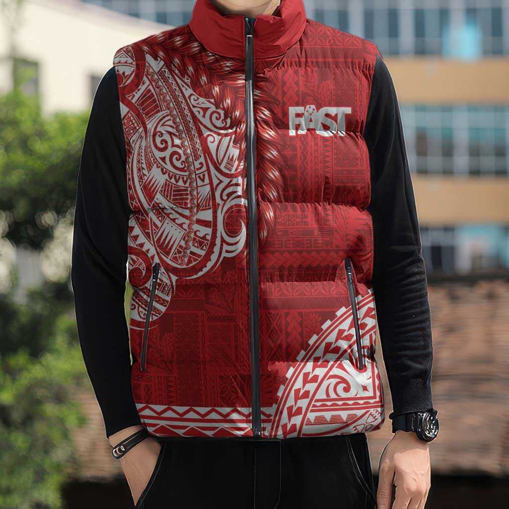 Samoa FAST Sleeveless Puffer Jacket Samoan Motif Patterns LT9 - Polynesian Pride