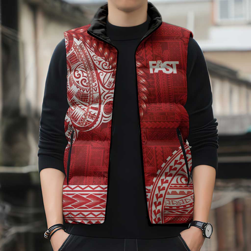 Samoa FAST Sleeveless Puffer Jacket Samoan Motif Patterns LT9 - Polynesian Pride