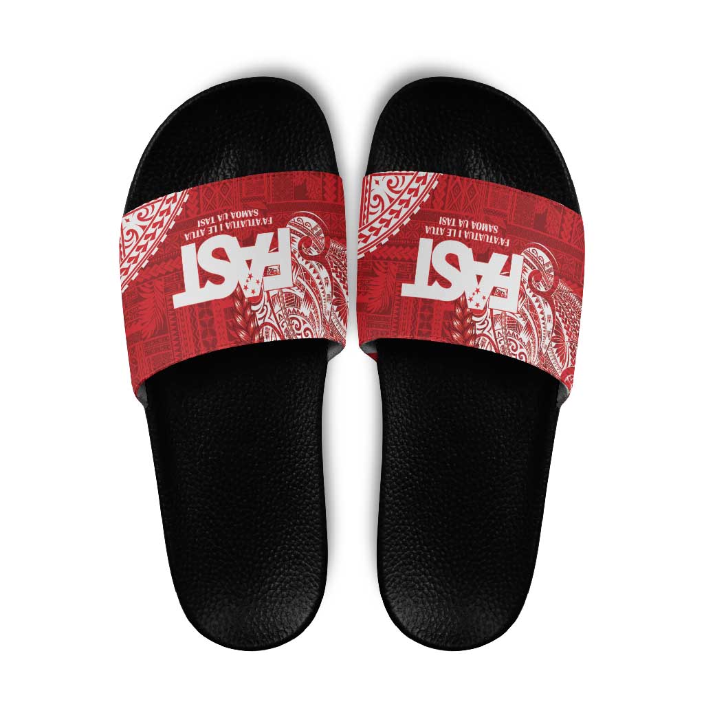 Samoa FAST Slide Sandals Samoan Motif Patterns LT9 Red - Polynesian Pride