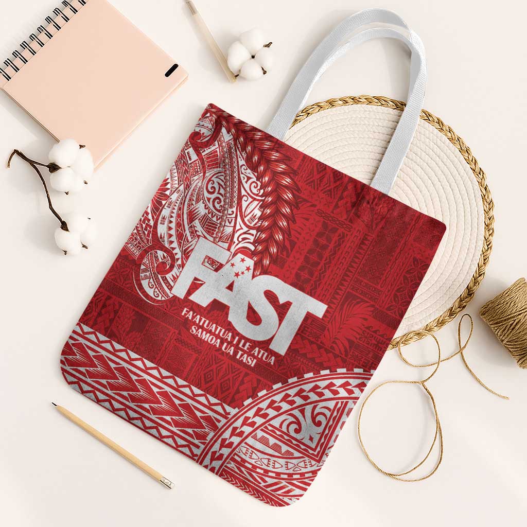 Samoa FAST Tote Bag Samoan Motif Patterns LT9 White Strap One Size Red - Polynesian Pride