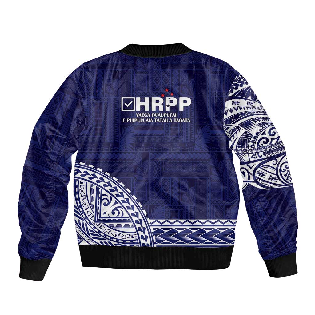 Samoa HRPP Bomber Jacket Samoan Motif Patterns LT9 - Polynesian Pride