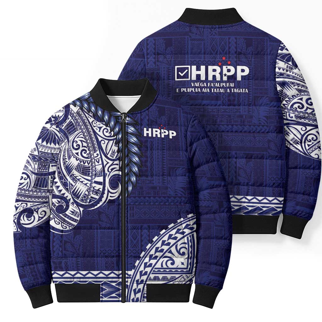 Samoa HRPP Bomber Puffer Jacket Samoan Motif Patterns LT9 - Polynesian Pride