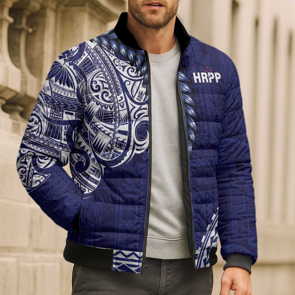 Samoa HRPP Bomber Puffer Jacket Samoan Motif Patterns LT9 - Polynesian Pride