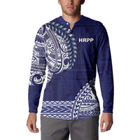 Samoa HRPP Button Sweatshirt Samoan Motif Patterns LT9 - Polynesian Pride