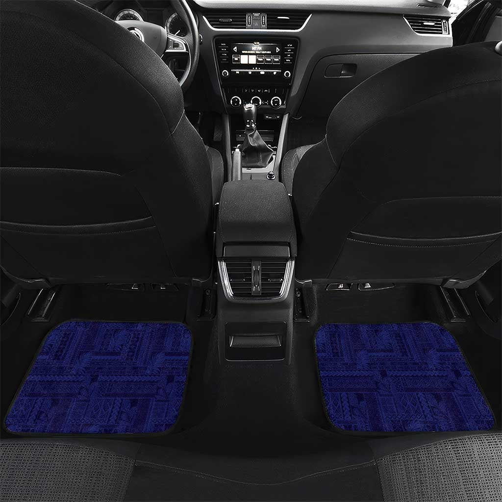 Samoa HRPP Car Mats Samoan Motif Patterns LT9 Set 2pcs - Back Blue - Polynesian Pride