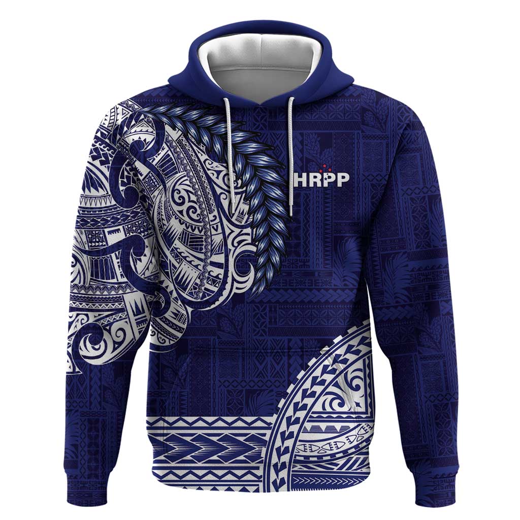 Samoa HRPP Hoodie Samoan Motif Patterns LT9 Pullover Hoodie Blue - Polynesian Pride