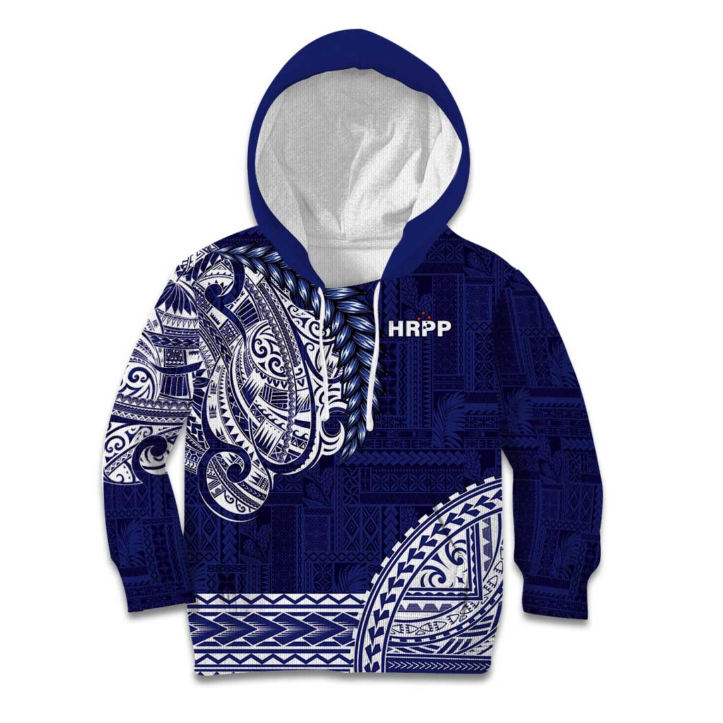 Samoa HRPP Kid Hoodie Samoan Motif Patterns LT9 Hoodie Blue - Polynesian Pride