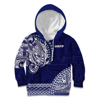 Samoa HRPP Kid Hoodie Samoan Motif Patterns LT9 Hoodie Blue - Polynesian Pride